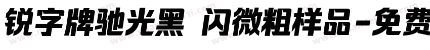 锐字牌驰光黑 闪微粗样品字体转换